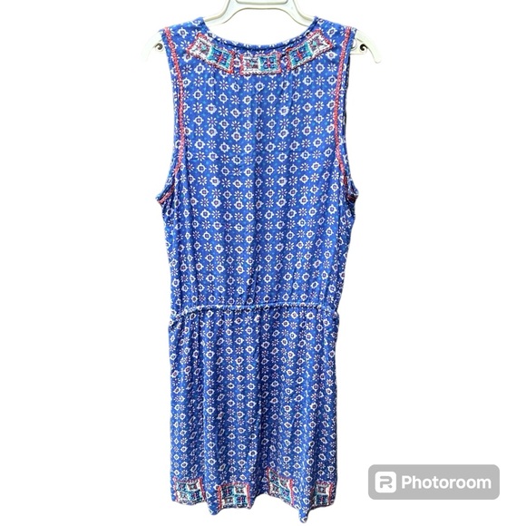 Lucky Brand Irving and Fine Blue Embroidered Sleeveless Dress Size M - Picture 2 of 10